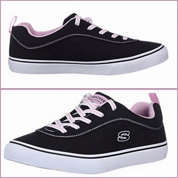 SKECHERS ✦ V'Lites Stitch N Stride Sneakers ✦ Black ✦ Pink ✦ Size 8.5 ✦ NWT - Picture 1 of 10